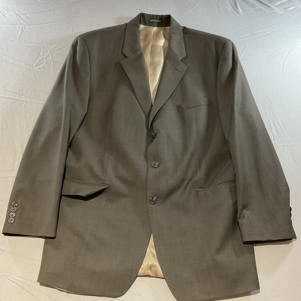 Ralph Lauren Woolmark 100% Wool Blazer Sport Coat Men's 46L Gray Long Fit Made